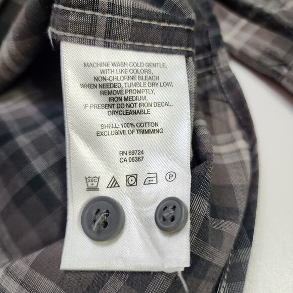 Columbia Mens Out and Back Long Sleeve Shirt Size Medium Black Backland Tartan - Picture 7 of 10